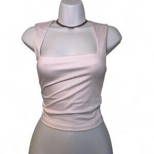 White free people top with square neckline